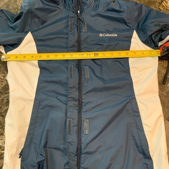 COLUMBIA Jacket Womens small Omni tech Hooded mesh lining Aqua Blue - Picture 13 of 15